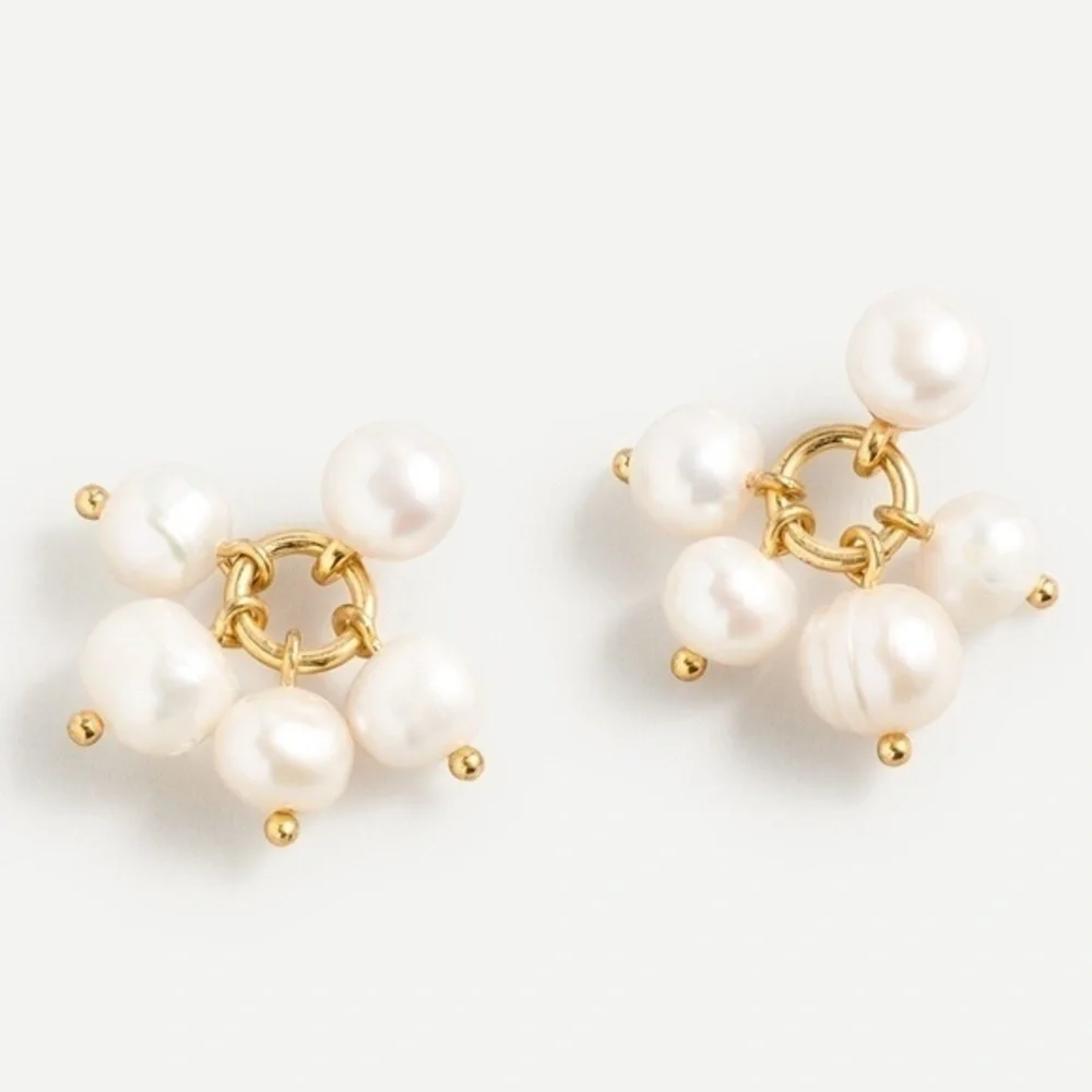 J. Crew Tri-Drop Freshwater Pearl Earrings - Picture 1 of 3